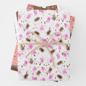 Bruine en roze chocolade Cake Birthday Inpakpapier Vel (In situ)