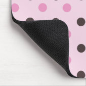 Bruine en Roze pokadot Muismat (Hoek)