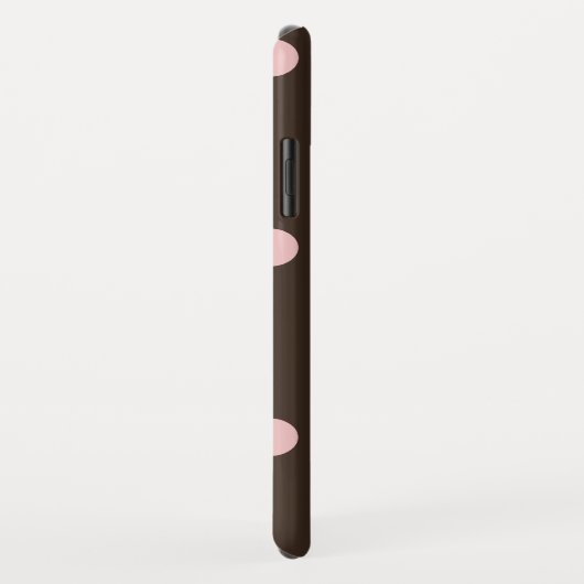 Bruine en Roze pokadots Case-Mate iPhone Case (Achterkant/rechts)
