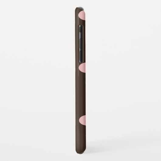 Bruine en Roze pokadots Case-Mate iPhone Case (Achterkant/links)