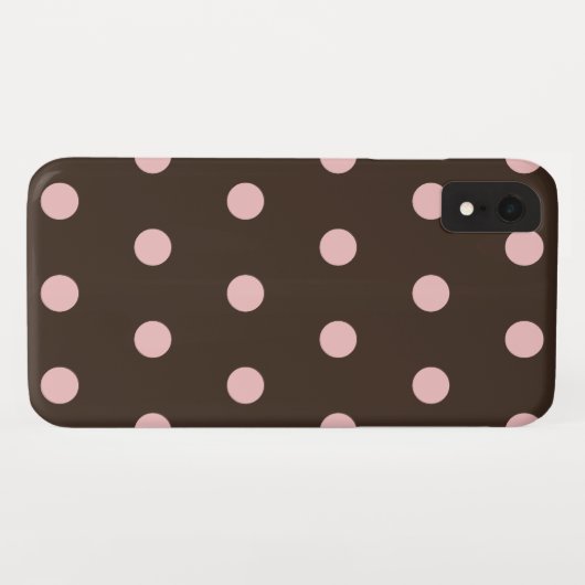 Bruine en Roze pokadots Case-Mate iPhone Case (Achterkant (horizontaal))