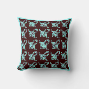 bruine en turquoise moderne kussen