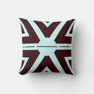 bruine en turquoise moderne kussen