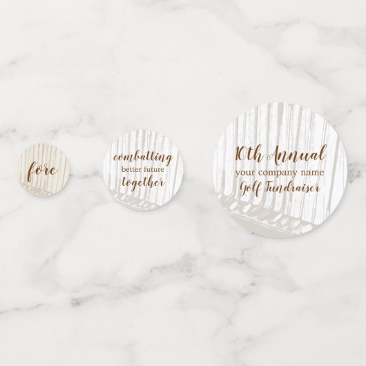 Bruine en witte Antiek Golfclubs Confetti (Voorkanten)