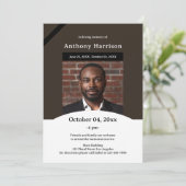 Bruine en Witte Begrafenis Kaart (Staand voorkant)