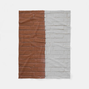 Bruine en witte betonwand fleece deken