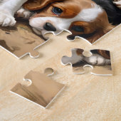 Bruine en witte Cavalier Spaniel Puppies, Legpuzzel (Zijkant)