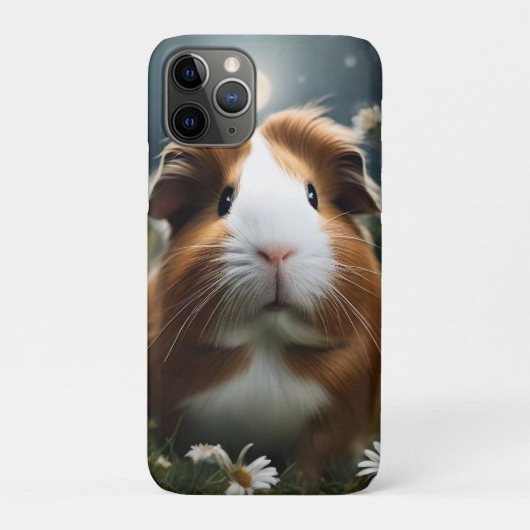 Bruine en witte cavia maan en madeliefjes, Case-Mate iPhone case (Achterkant)