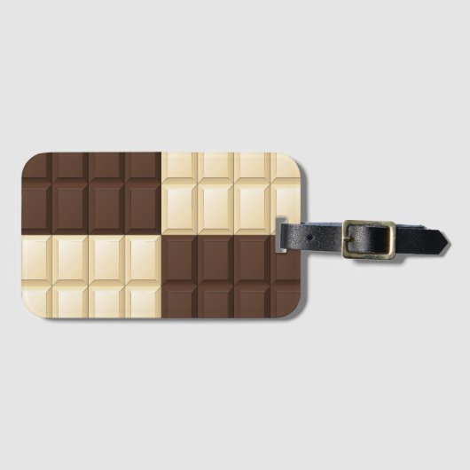 Bruine en witte chocolade bagagelabel (Voorkant (horizontaal))