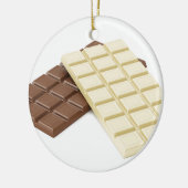 Bruine en witte chocoladerepen keramisch ornament (Links)