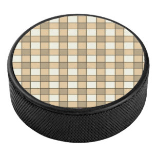 Bruine en witte controleblokken hockey puck