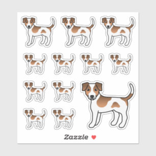 Bruine en witte Deens-Zweedse boerderijhond Moppig Sticker