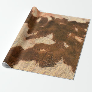 Bruine en witte florale textiel cadeaupapier