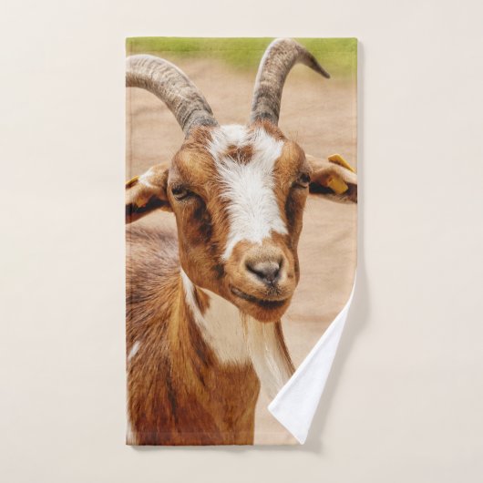 Bruine en witte geit bad handdoek (Handdoek)