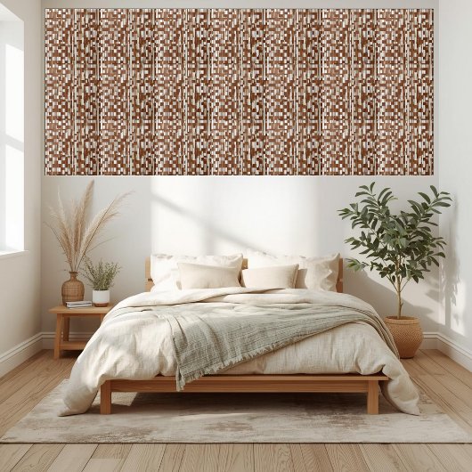 Bruine en witte geometrische geruite Tegel Tegeltje