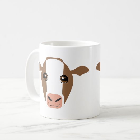 Bruine en Witte Koe op Mok (Voorkant links)