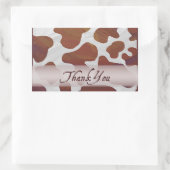 Bruine en witte Koe Spots Dank je Rechthoekige Sticker (Tas)