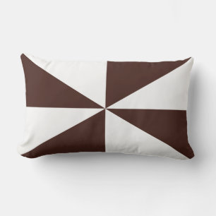 Bruine en Witte Pinwheel Kussen