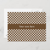 Bruine en witte pokadot briefkaart (Voorkant / Achterkant)