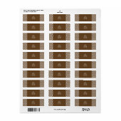 Bruine en witte pokadot etiket (Full Sheet)