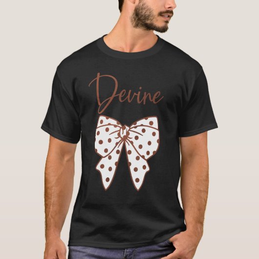Bruine en witte pokadots t-shirt (Voorkant)
