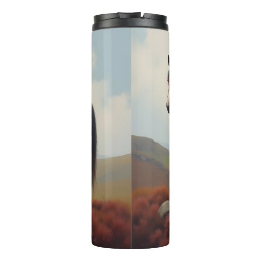 Bruine en witte Shetland Pony Thermosbeker (Achterkant)