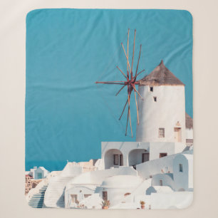 Bruine en witte windmolen sherpa deken