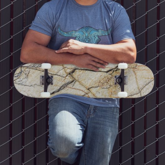 Bruine en zwarte gestructureerde marmeren steen skateboard (Buiten 3)
