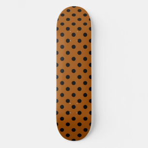 Bruine en zwarte polka-stippen skateboard