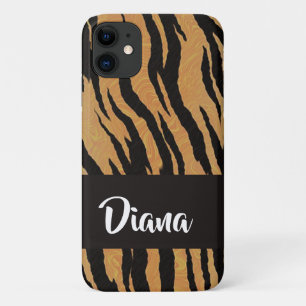 Bruine en zwarte tijgerafdrukken iPhone 11 hoesje
