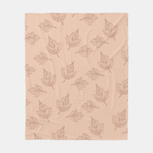 Bruine esdoorn verlaat tropische botanische herfst fleece deken