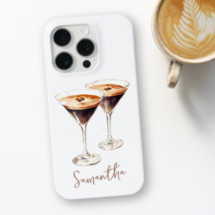 Bruine Espresso Martini Koffie Cocktail Aangepaste iPhone 15 Pro Case