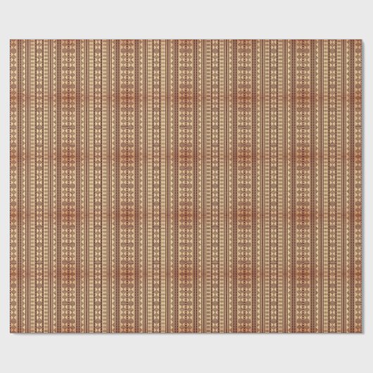 Bruine etnische textuur cadeaupapier (Vlak)