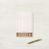 Bruine etnische textuur post-it® notes (Op bureau)