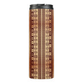 Bruine etnische textuur thermosbeker (Achterkant)