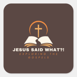 Bruine evangeliën gericht vierkante sticker