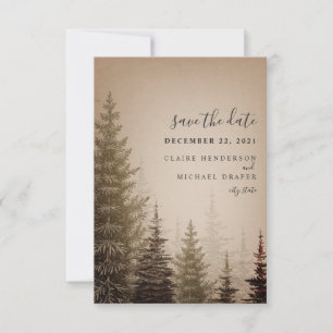 Bruine Evergreen Trees weddenschappen redden de da Save The Date