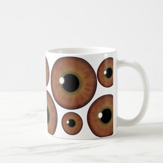 Bruine Eye Iris Cool Custom Mok (Rechts)