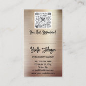 Bruine Eyelash Brow Makeup Logo QR Code Lip Roos Visitekaartje (Achterkant)