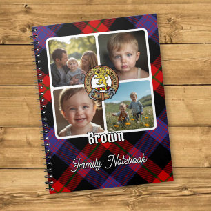 Bruine familiefotocollage notitieboek
