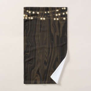 Bruine fantasievolle houten slingerlichtjes bad handdoek