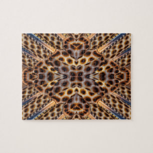 Bruine fazantveer caleidoscoop legpuzzel