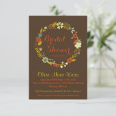 Bruine Floral Circle Wreath-3x5Vrijgezellenfeest U Kaart (Staand voorkant)