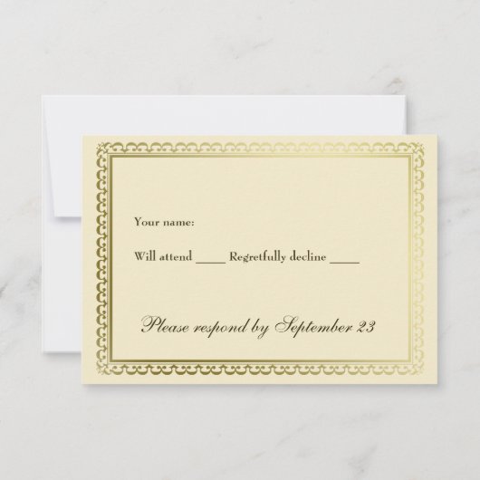 Bruine Floral Cross RSVP (Achterkant)