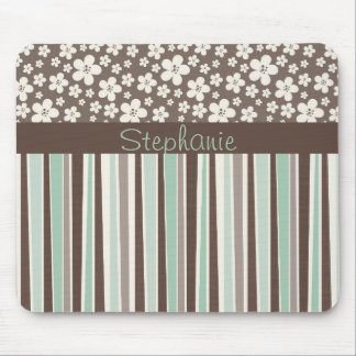 Bruine Floral  monogram Muismat