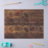Bruine Floral Rustic Wood ontspringen Tissuepapier (Craft)
