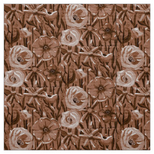 Bruine Floral Stof
