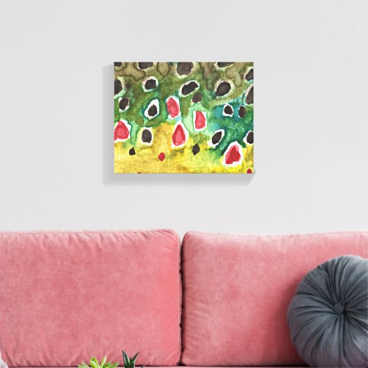 Bruine forel canvas afdruk (Insitu (Woonkamer))
