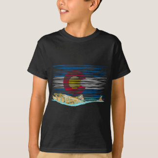 Bruine forel Colorado Vlag  Vliegingtyin T-shirt
