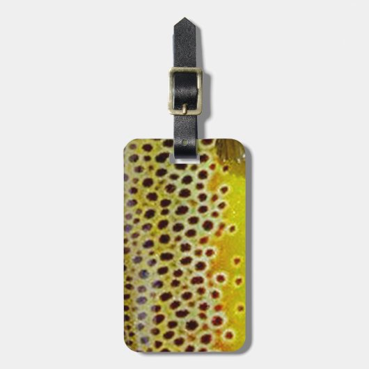 Bruine forel door PatternWear© Bagagelabel (Voorkant verticaal)